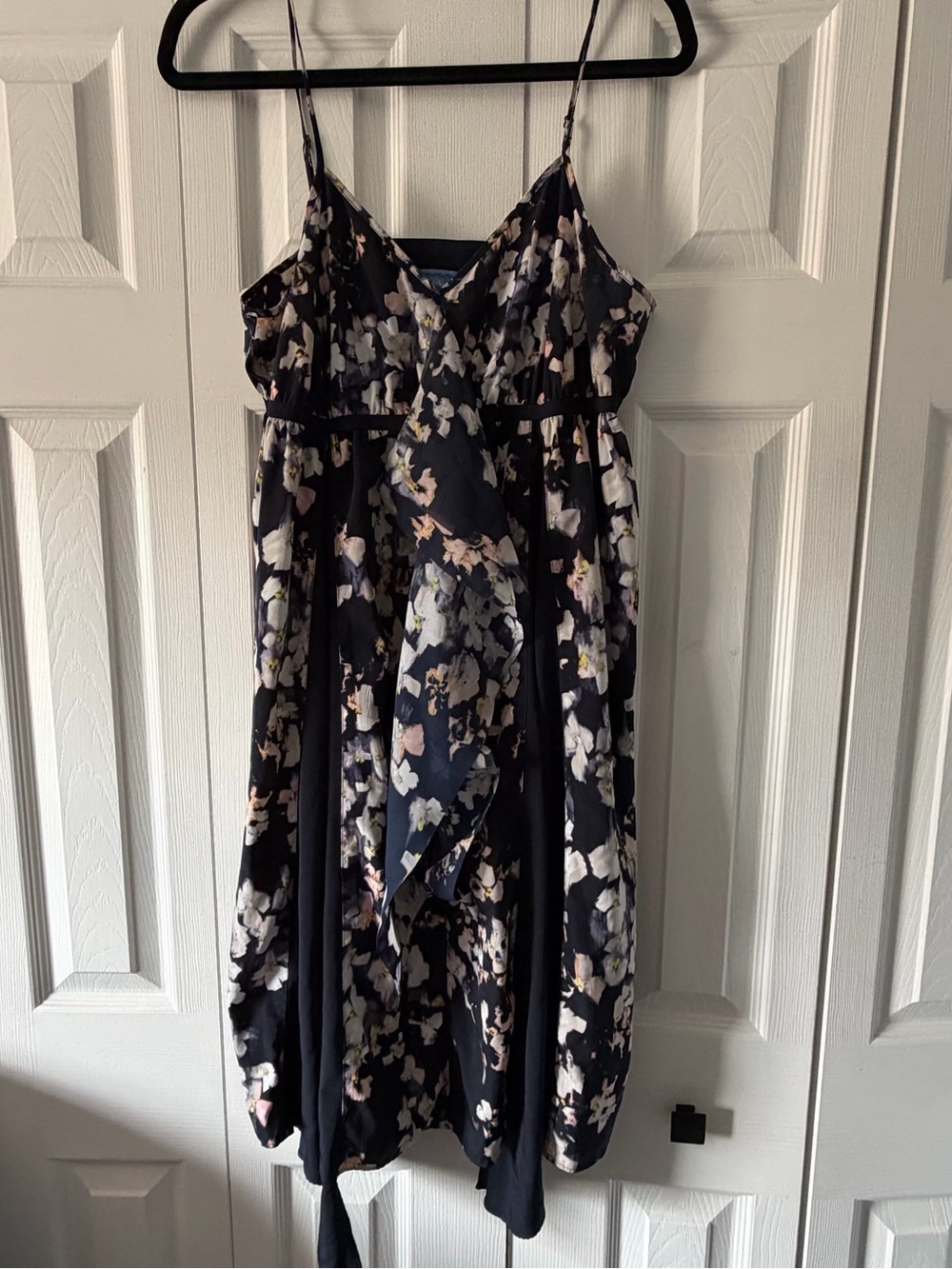 Simply Vera by Vera Wang Navy Floral Handkerchief Dress